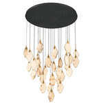 Kosmos Round Multi Light Chandelier - Matte Black / Alabaster