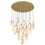 Kosmos Round Multi Light Chandelier - Painted Antique Brass / Alabaster