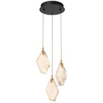 Kosmos Round Multi Light Chandelier - Matte Black / Alabaster