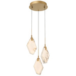 Kosmos Round Multi Light Chandelier - Painted Antique Brass / Alabaster