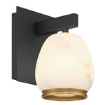 Lucidata Wall Sconce - Matte Black / Natural Alabaster