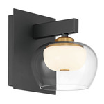 Manarola Wall Sconce - Matte Black / Clear/ Opal