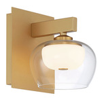 Manarola Wall Sconce - Painted Antique Brass / Clear/ Opal