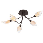 Modena Ceiling Semi Flush Light - Black / Gold / Clear