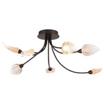 Modena Ceiling Semi Flush Light - Black / Gold / Clear