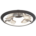 Nettuno Ceiling Flush Light - Painted Brushed Gray / Cognac