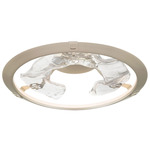 Nettuno Ceiling Flush Light - Painted Brushed Champagne / Clear