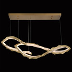 Nuvola Linear Chandelier - Brass / Natural Alabaster