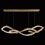 Nuvola Linear Chandelier - Brass / Natural Alabaster