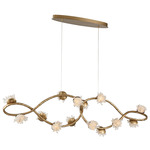 Philia Linear Chandelier - Antique Bronze / Quartz