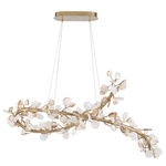 Pisa Oval Chandelier - Antique Gold / Clear