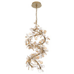Pisa Vertical Chandelier - Antique Gold / Clear