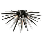 Pragma Ceiling Flush Light - Metallic Black / Crystal