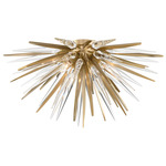 Pragma Ceiling Flush Light - Soft Brass / Crystal