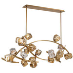Sorano Linear Chandelier - Gold Leaf / Silver Leaf