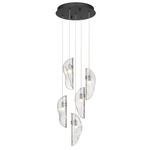 Sorrento Round Multi Light Chandelier - Black / Clear