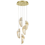 Sorrento Round Multi Light Chandelier - Gold / Amber
