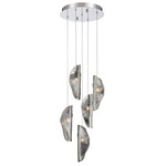 Sorrento Round Multi Light Chandelier - Chrome / Smoke