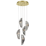 Sorrento Round Multi Light Chandelier - Gold / Smoke