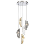 Sorrento Round Multi Light Chandelier - Chrome / Amber / Clear / Smoke