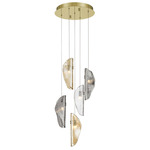 Sorrento Round Multi Light Chandelier - Gold / Amber / Clear / Smoke