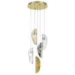Sorrento Round Multi Light Chandelier - Gold / Amber / Clear / Smoke / Copper Leaf