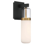 Verona Wall Sconce - Matte Black / Clear/ Opal