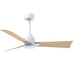 Alessandra Ceiling Fan - Matte White / Light Maple Tone