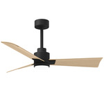 Alessandra Ceiling Fan - Matte Black / Light Maple Tone