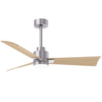 Alessandra Ceiling Fan - Brushed Nickel / Light Maple Tone