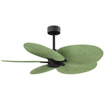 Alessandra Tropical Ceiling Fan - Matte Black / Palm Leaf