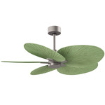 Alessandra Tropical Ceiling Fan - Brushed Nickel / Palm Leaf