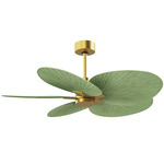 Alessandra Tropical Ceiling Fan - Brushed Brass / Palm Leaf