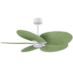 Alessandra Tropical Ceiling Fan - Matte White / Palm Leaf