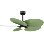 Alessandra Tropical Ceiling Fan - Matte Black / Palm Leaf