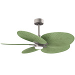 Alessandra Tropical Ceiling Fan - Brushed Nickel / Palm Leaf