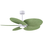 Alessandra Tropical Ceiling Fan - Matte White / Palm Leaf