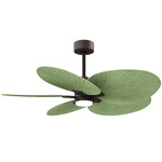 Alessandra Tropical Ceiling Fan - Textured Bronze / Palm Leaf