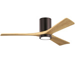 Irene Hugger Ceiling Fan - Brushed Bronze / Light Maple Tone