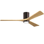 Irene Hugger Ceiling Fan - Brushed Bronze / Light Maple Tone