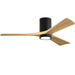 Irene Hugger Ceiling Fan - Matte Black / Light Maple Tone