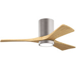 Irene Hugger Ceiling Fan - Brushed Nickel / Light Maple Tone