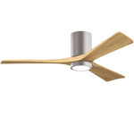 Irene Hugger Ceiling Fan - Brushed Nickel / Light Maple Tone