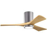 Irene Hugger Ceiling Fan - Brushed Pewter / Light Maple Tone