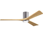 Irene Hugger Ceiling Fan - Brushed Pewter / Light Maple Tone