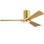 Irene Hugger Ceiling Fan - Brushed Brass / Light Maple Tone