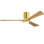 Irene Hugger Ceiling Fan - Brushed Brass / Light Maple Tone