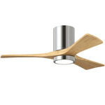 Irene Hugger Ceiling Fan - Polished Chrome / Light Maple Tone