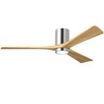 Irene Hugger Ceiling Fan - Polished Chrome / Light Maple Tone