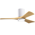 Irene Hugger Ceiling Fan - Gloss White / Light Maple Tone